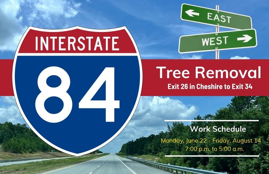 Tree Removal on I-84 in Southington, Plainville, and Cheshire